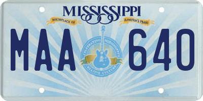 MS license plate MAA640