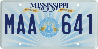 MS license plate MAA641