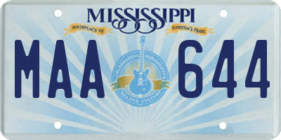 MS license plate MAA644