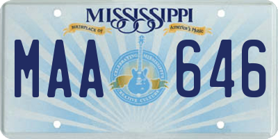 MS license plate MAA646