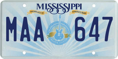 MS license plate MAA647