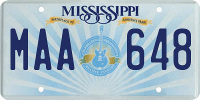 MS license plate MAA648