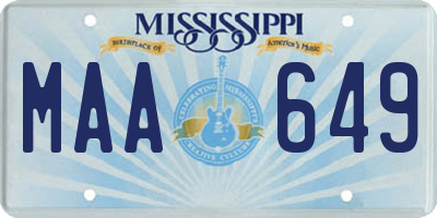 MS license plate MAA649