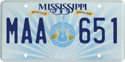 MS license plate MAA651