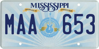 MS license plate MAA653