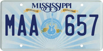 MS license plate MAA657