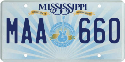 MS license plate MAA660