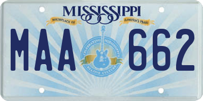 MS license plate MAA662