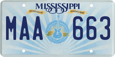 MS license plate MAA663
