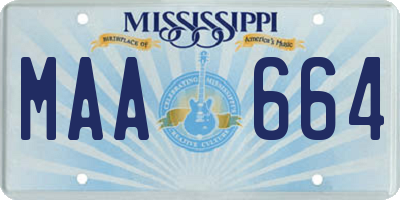 MS license plate MAA664