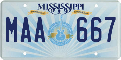 MS license plate MAA667