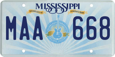MS license plate MAA668