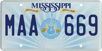 MS license plate MAA669