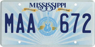MS license plate MAA672