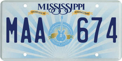 MS license plate MAA674