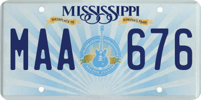 MS license plate MAA676