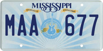 MS license plate MAA677