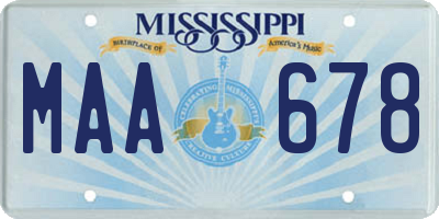 MS license plate MAA678