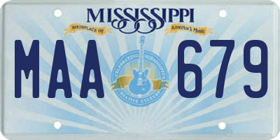 MS license plate MAA679