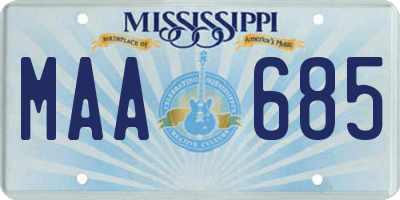 MS license plate MAA685