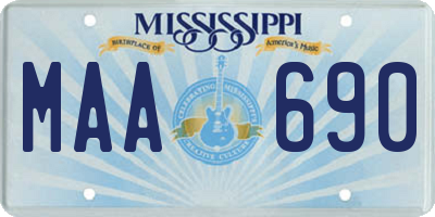 MS license plate MAA690
