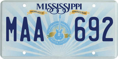 MS license plate MAA692