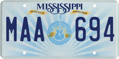 MS license plate MAA694