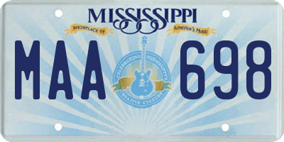 MS license plate MAA698