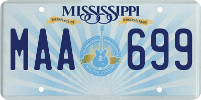 MS license plate MAA699