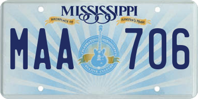 MS license plate MAA706