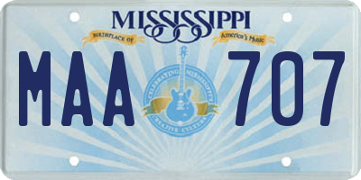 MS license plate MAA707