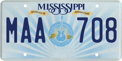 MS license plate MAA708