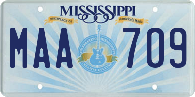 MS license plate MAA709