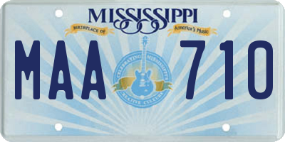 MS license plate MAA710