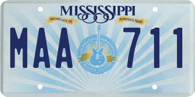 MS license plate MAA711