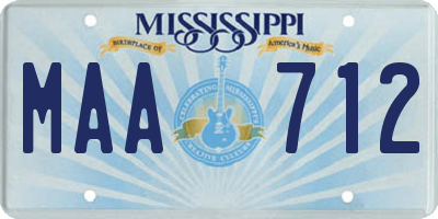 MS license plate MAA712