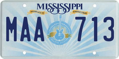 MS license plate MAA713