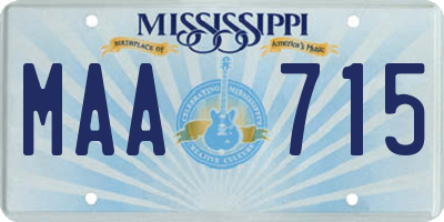 MS license plate MAA715