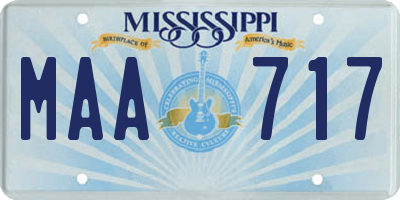 MS license plate MAA717