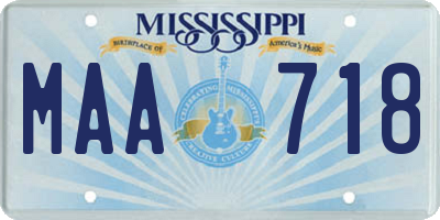 MS license plate MAA718