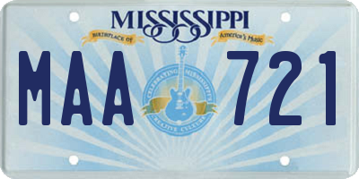 MS license plate MAA721