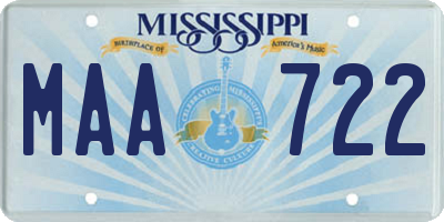 MS license plate MAA722