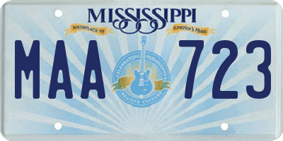 MS license plate MAA723