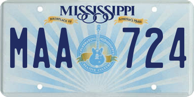 MS license plate MAA724