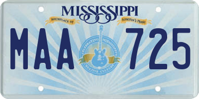 MS license plate MAA725