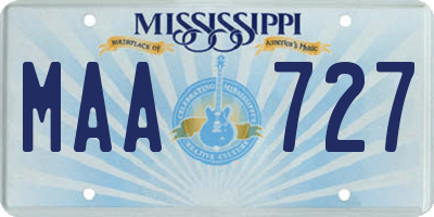 MS license plate MAA727
