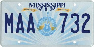 MS license plate MAA732