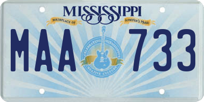 MS license plate MAA733