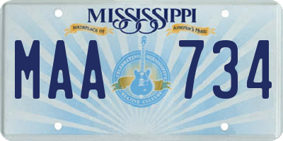 MS license plate MAA734