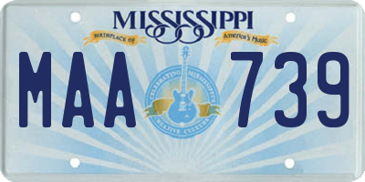 MS license plate MAA739